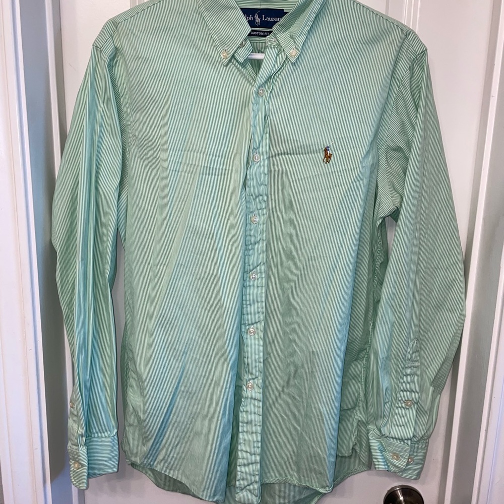 Ralph Lauren Men's Mint Green Button Down Shirt
